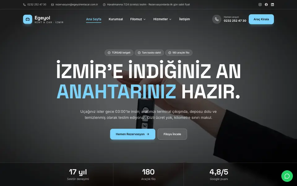 Araç Kiralama · Sahne şablonu