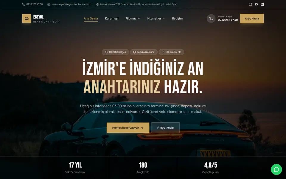 Araç Kiralama · Sinema şablonu