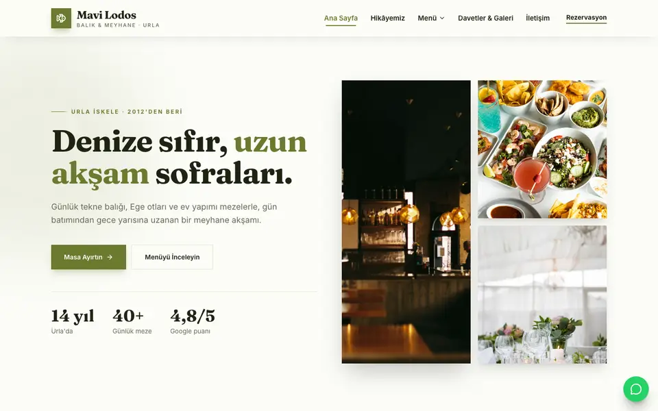 Restoran · Atölye şablonu