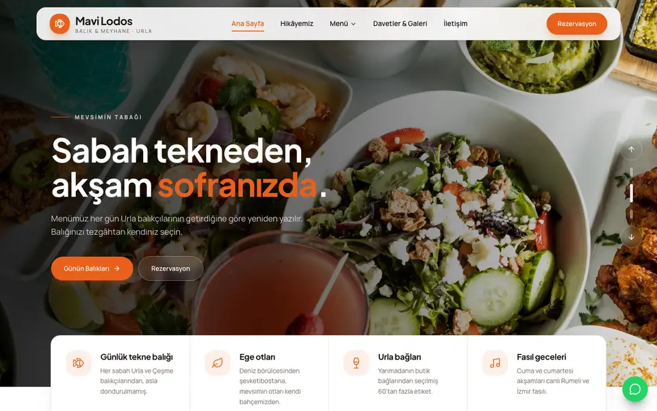 Restoran · Dinamik şablonu
