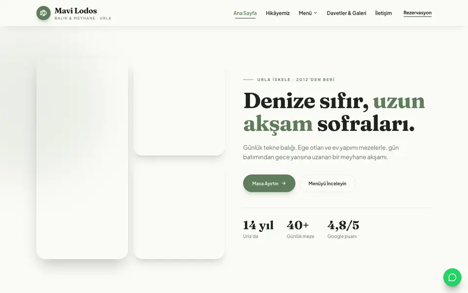 Restoran · Doğal şablonu