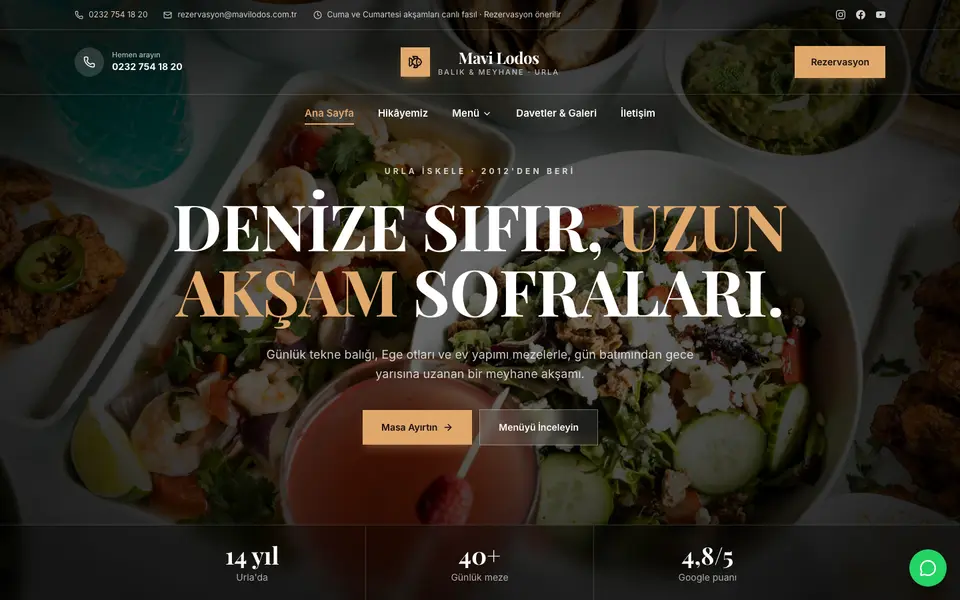 Restoran · Prestij şablonu