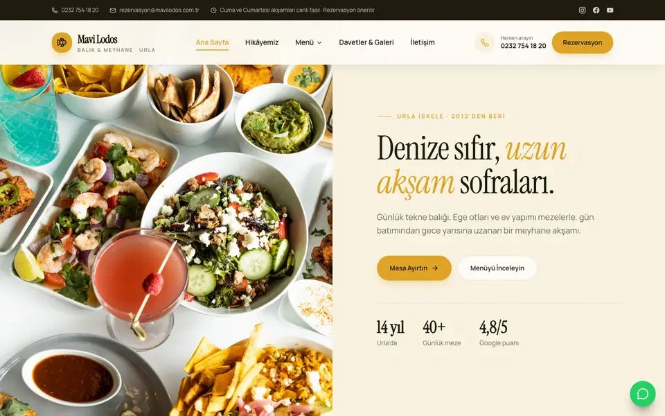 Restoran · Retro şablonu
