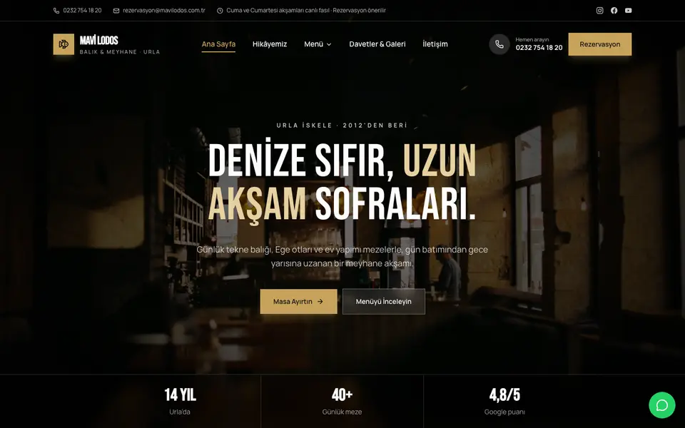 Restoran · Sinema şablonu