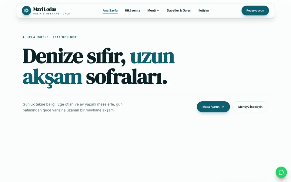 Restoran · Vitrin şablonu
