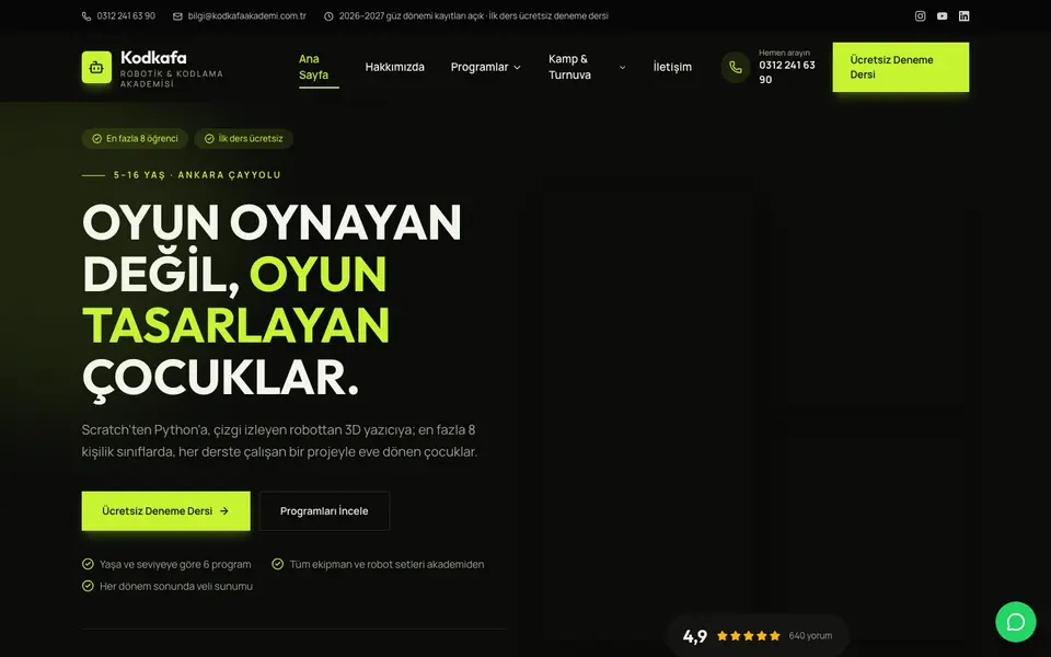Robotik & Kodlama · Cesur şablonu