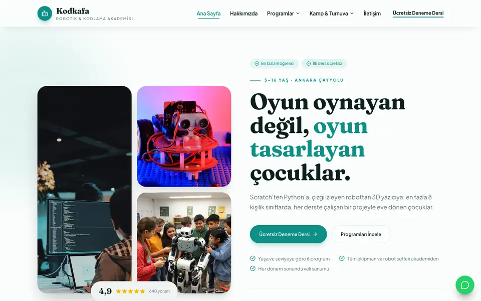 Robotik & Kodlama · Doğal şablonu