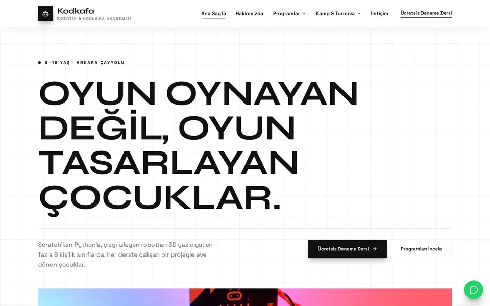 Robotik & Kodlama · Monokrom şablonu