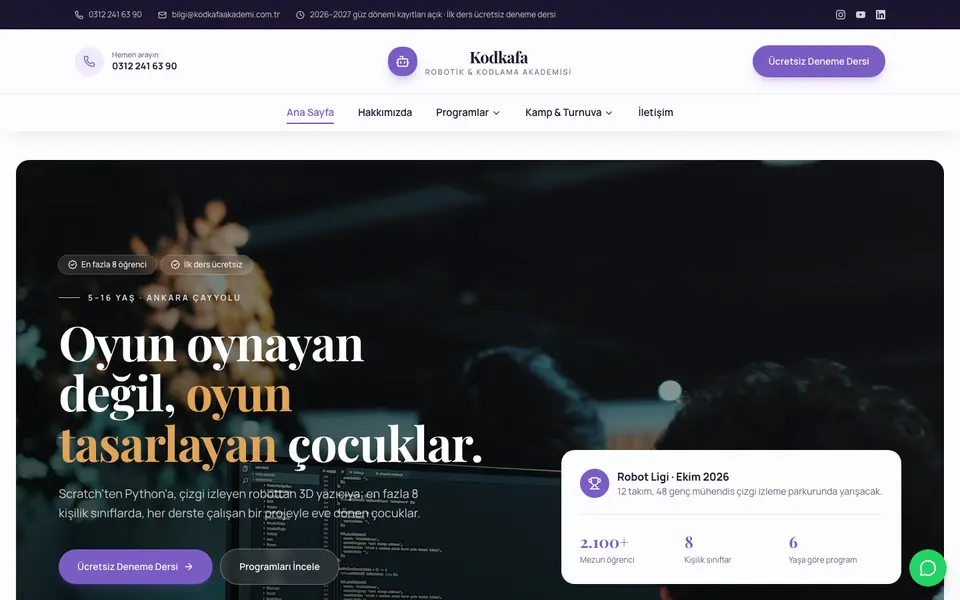 Robotik & Kodlama · Zarif şablonu