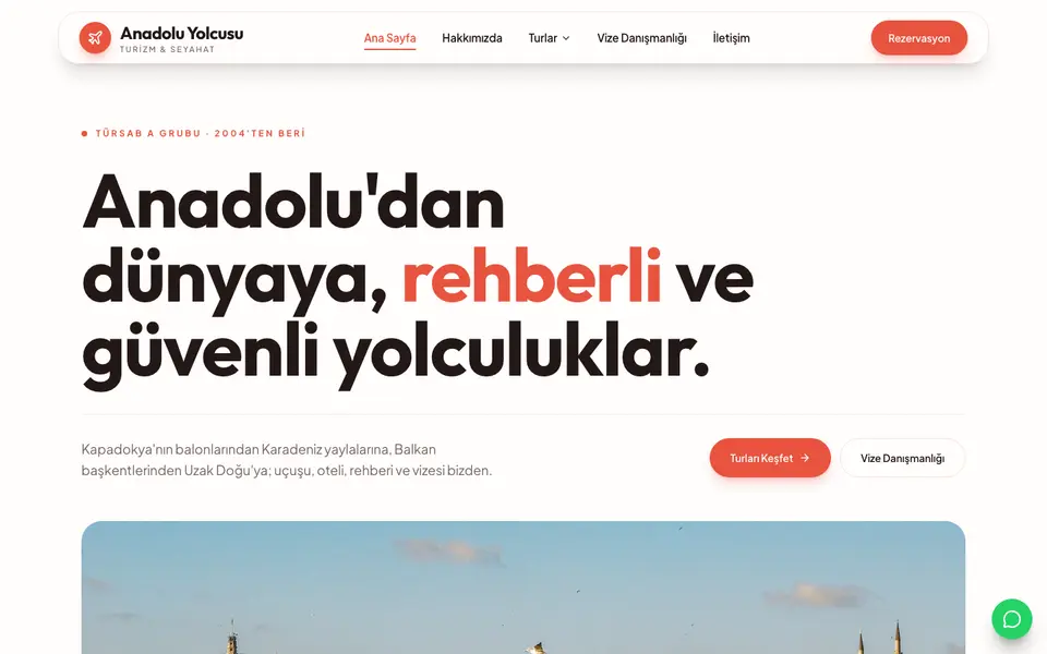 Seyahat Acentesi · Canlı şablonu
