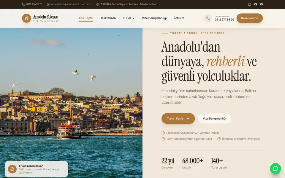 Seyahat Acentesi · Retro şablonu