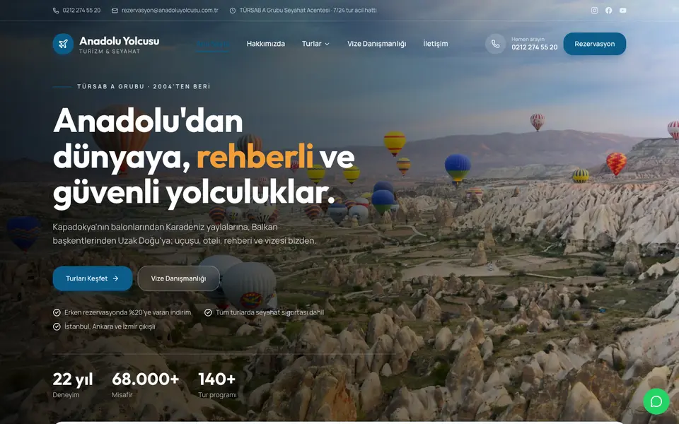 Seyahat Acentesi web sitesi şablonu