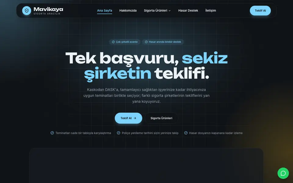 Sigorta Acentesi · Cam şablonu