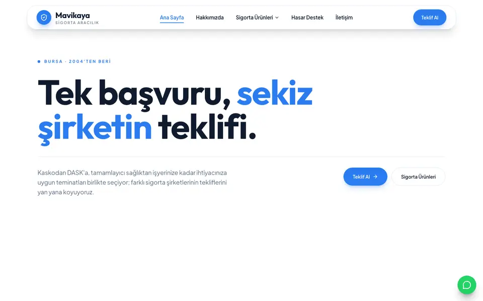 Sigorta Acentesi · Canlı şablonu