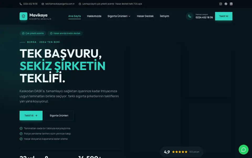 Sigorta Acentesi · Cesur şablonu