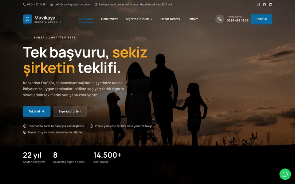 Sigorta Acentesi · Kurumsal şablonu