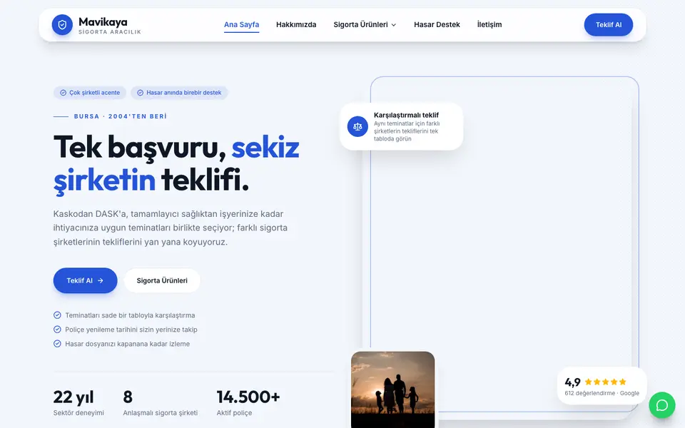 Sigorta Acentesi · Modern şablonu