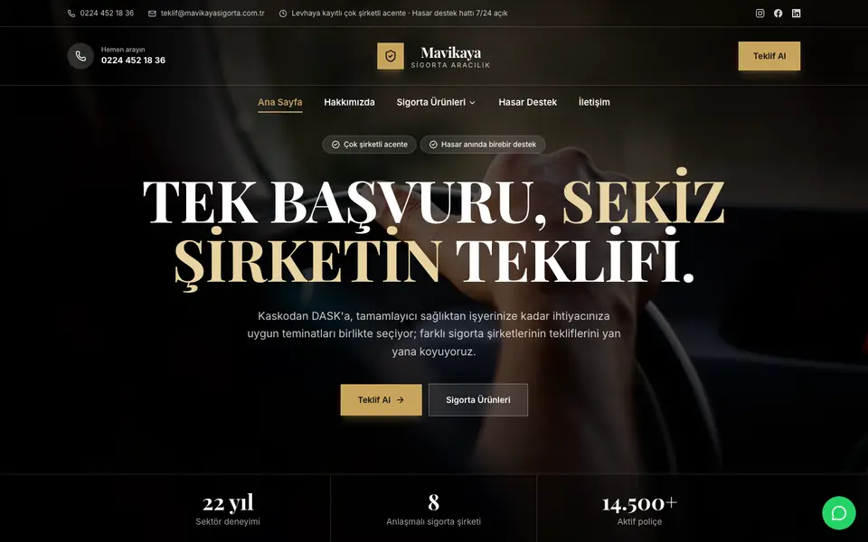 Sigorta Acentesi · Prestij şablonu