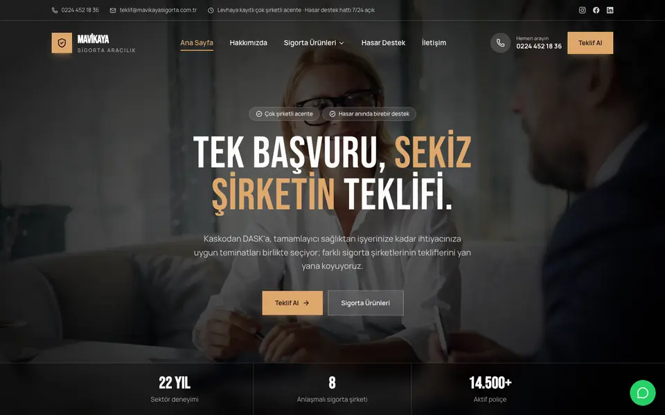 Sigorta Acentesi · Sinema şablonu