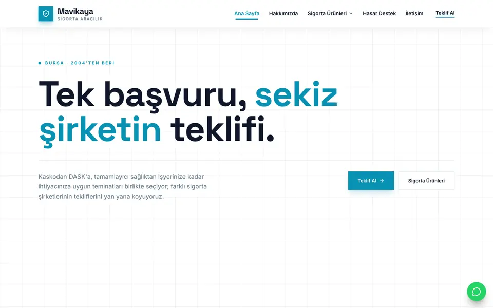 Sigorta Acentesi · Teknik şablonu