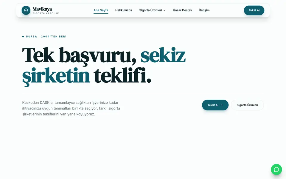 Sigorta Acentesi · Vitrin şablonu