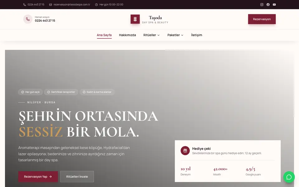 Spa & Güzellik Merkezi · Elit şablonu