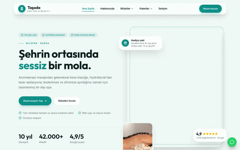 Spa & Güzellik Merkezi · Modern şablonu