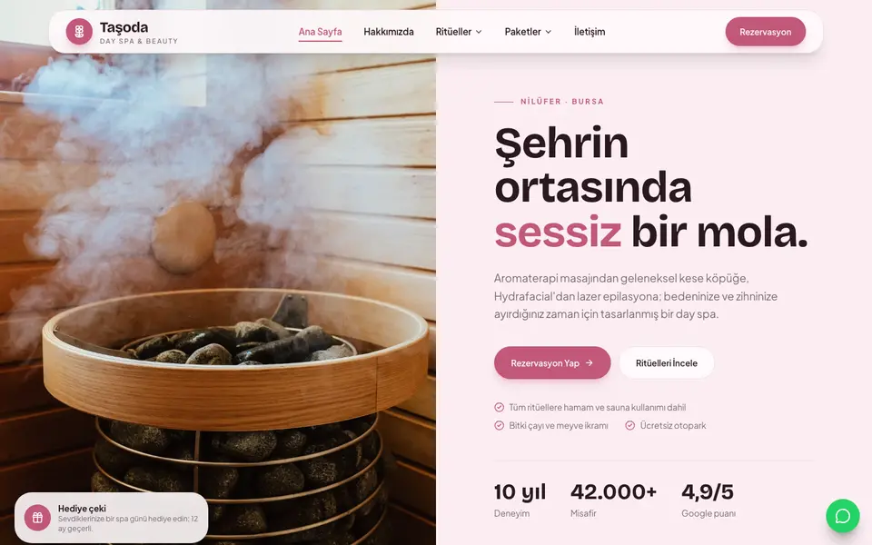 Spa & Güzellik Merkezi · Pastel şablonu