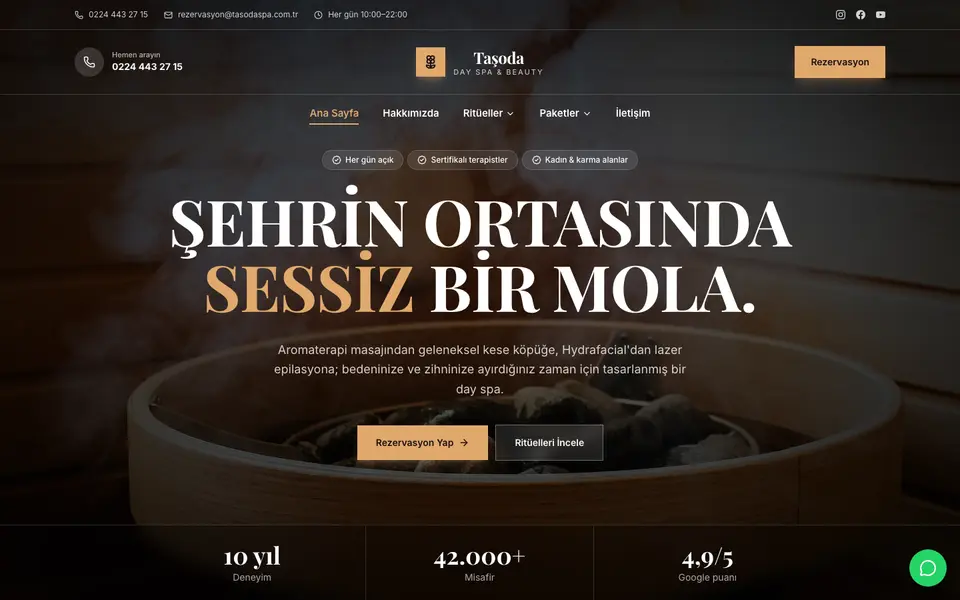 Spa & Güzellik Merkezi · Prestij şablonu