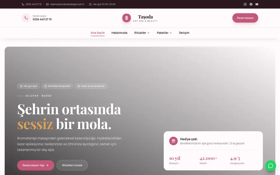 Spa & Güzellik Merkezi · Zarif şablonu