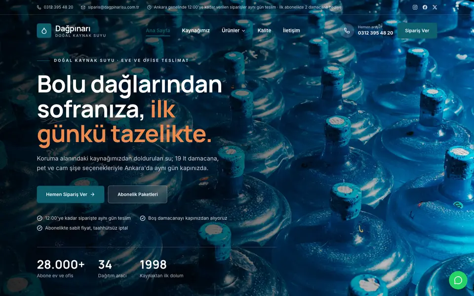 Su & Damacana · Kurumsal şablonu