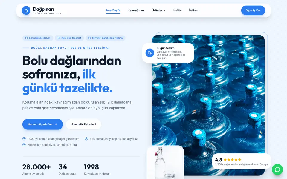 Su & Damacana · Modern şablonu