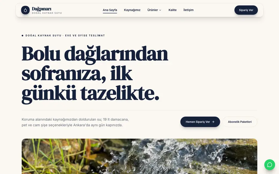 Su & Damacana · Vitrin şablonu