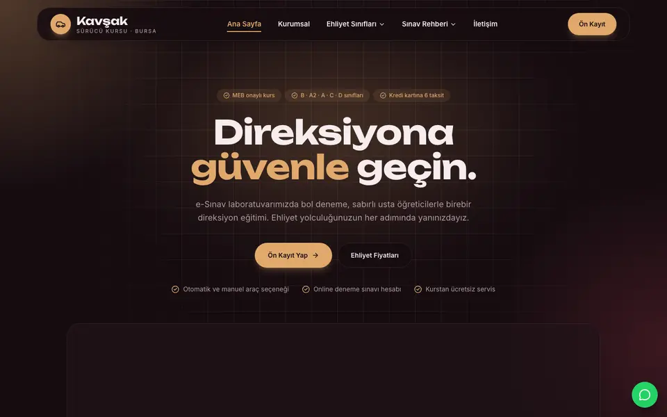 Sürücü Kursu · Cam şablonu