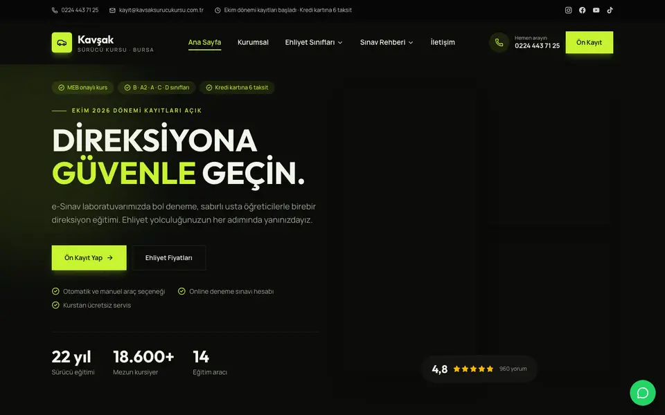 Sürücü Kursu · Cesur şablonu