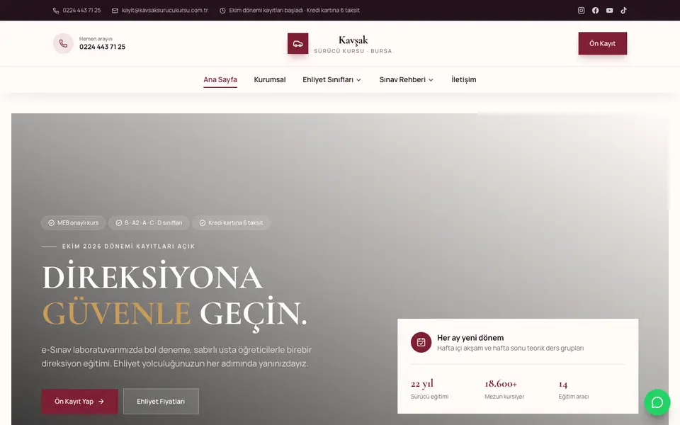Sürücü Kursu · Elit şablonu