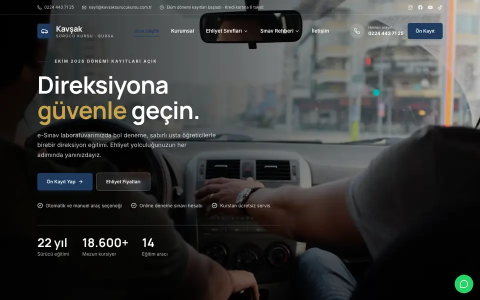 Sürücü Kursu · Kurumsal şablonu