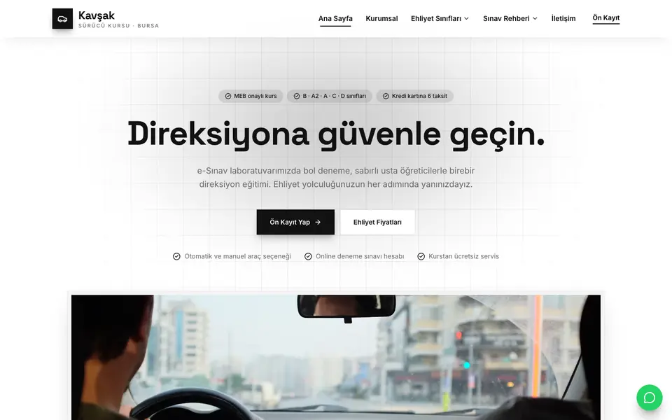 Sürücü Kursu · Minimal şablonu
