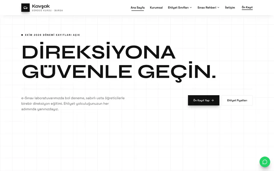 Sürücü Kursu · Monokrom şablonu