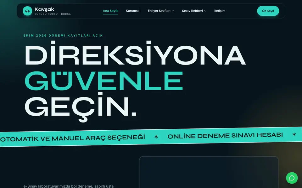 Sürücü Kursu · Neon şablonu