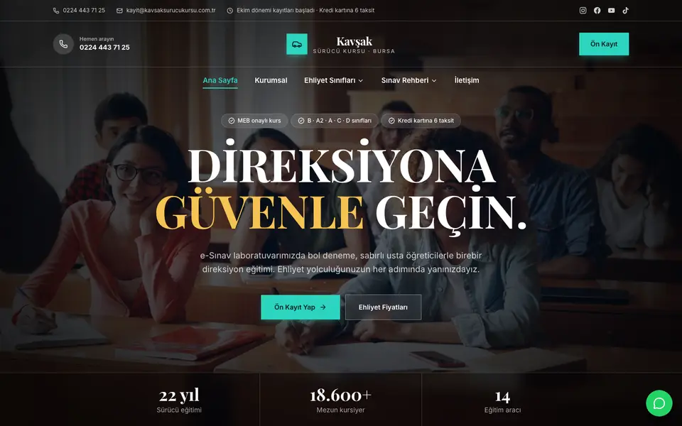 Sürücü Kursu · Prestij şablonu