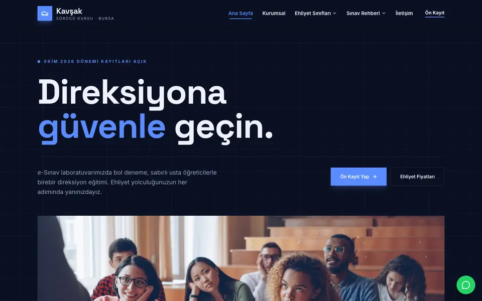 Sürücü Kursu · Teknik şablonu