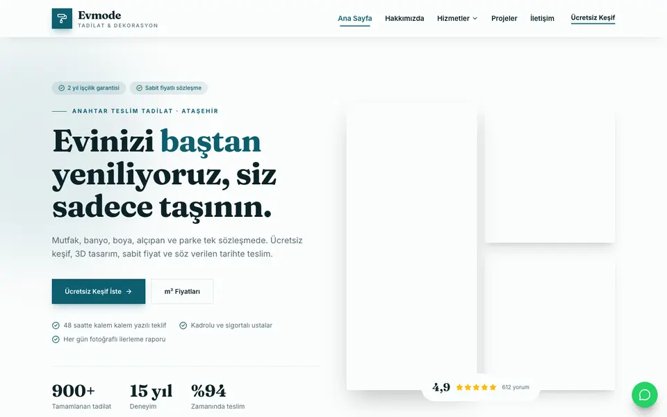 Tadilat & Dekorasyon · Atölye şablonu