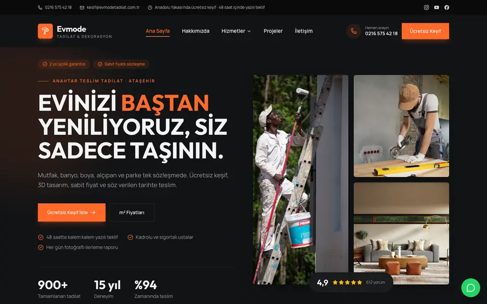 Tadilat & Dekorasyon · Cesur şablonu