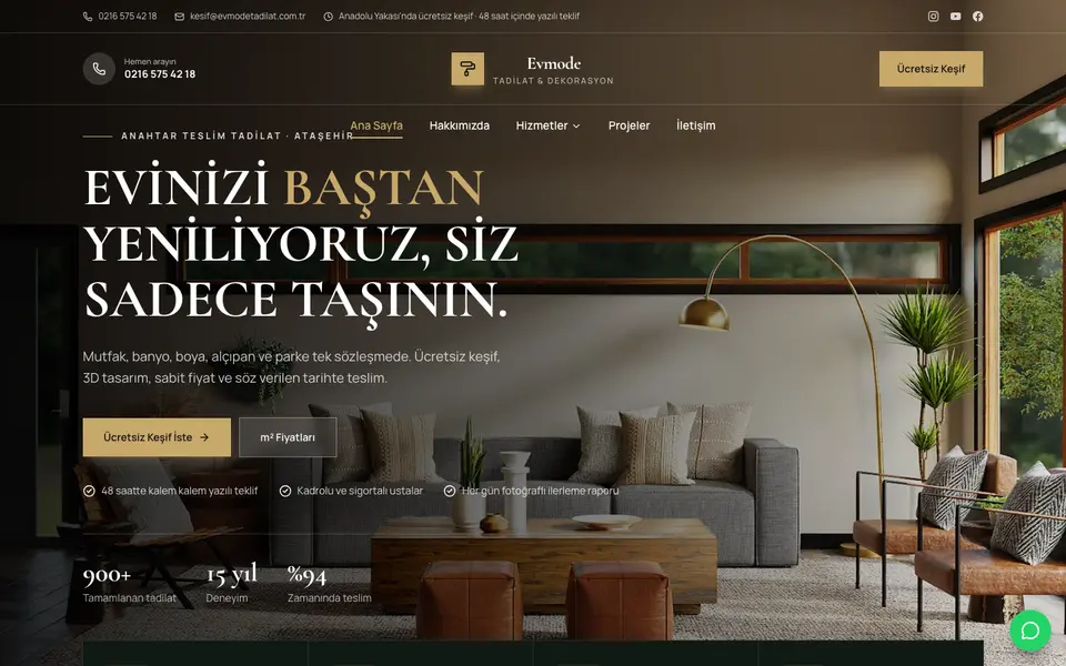 Tadilat & Dekorasyon · Lüks şablonu
