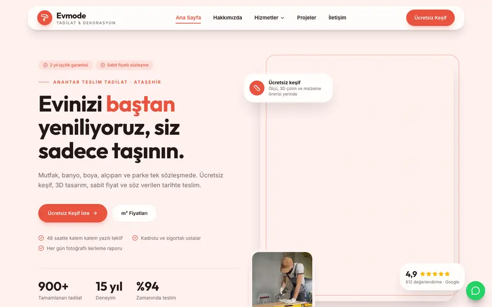 Tadilat & Dekorasyon · Modern şablonu