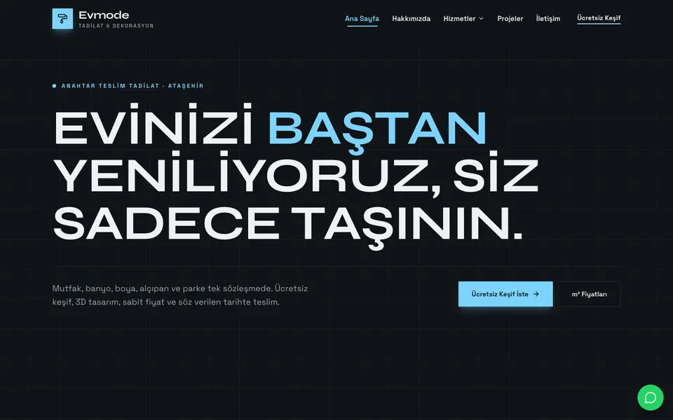 Tadilat & Dekorasyon · Monokrom şablonu