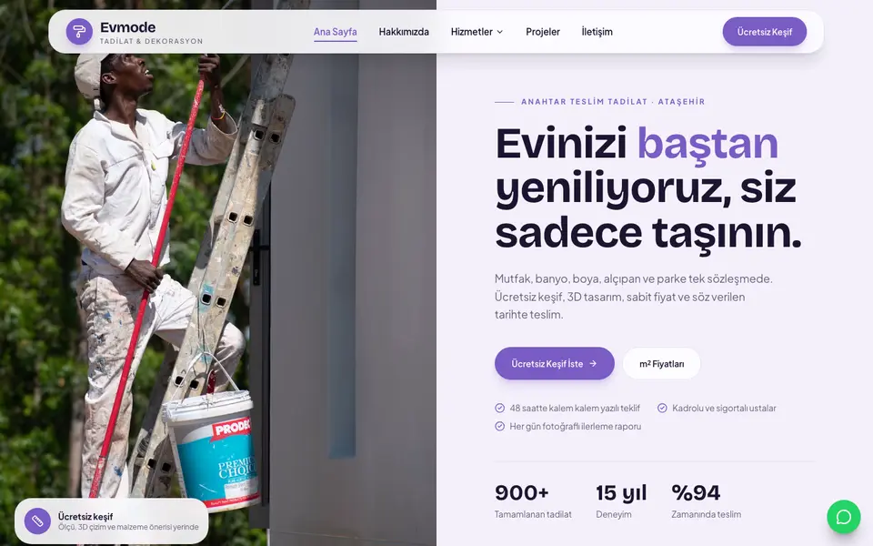 Tadilat & Dekorasyon · Pastel şablonu