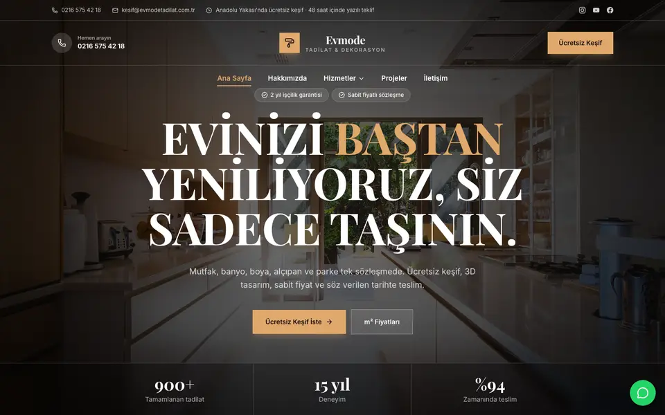 Tadilat & Dekorasyon · Prestij şablonu