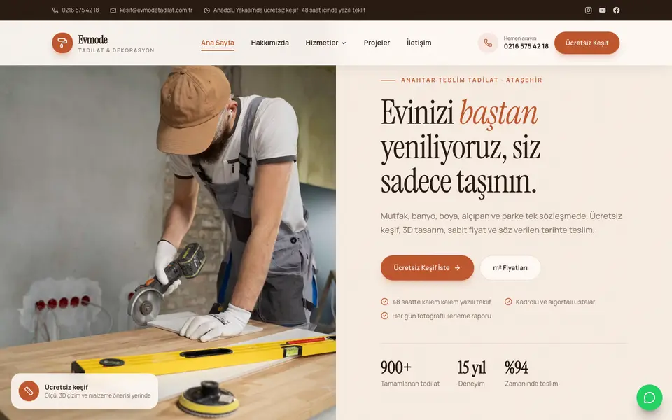 Tadilat & Dekorasyon · Retro şablonu